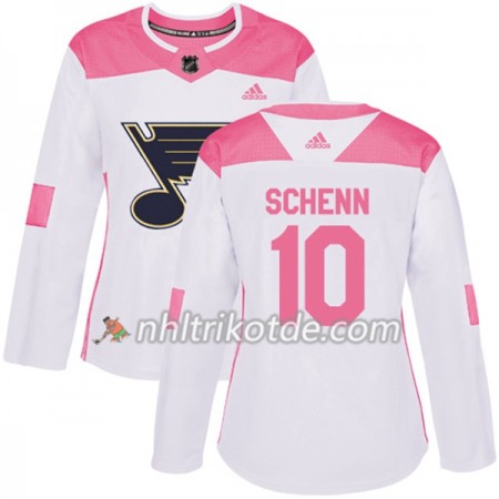 St. Louis Blues Trikot Brayden Schenn 10 Adidas 2017-2018 Weiß Pink Fashion Authentic - Dame